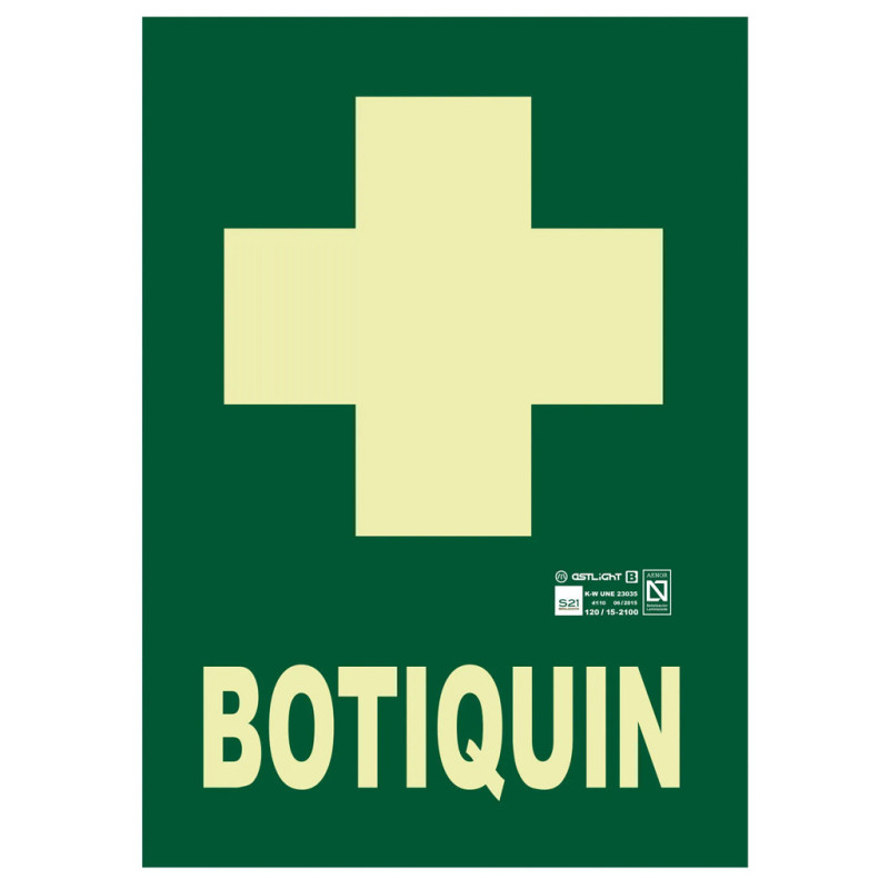 Cartello in PVC per kit di pronto soccorso 21x29,7 cm | Segnaletica fluorescente | Approvato AENOR Cartello in PVC per kit di pronto soccorso 21x29,7 cm | Segnaletica fluorescente | Approvato AENOR