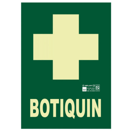 Señal Botiquín PVC 21x29,7 cm | Señalización Fluorescente | Homologada AENOR