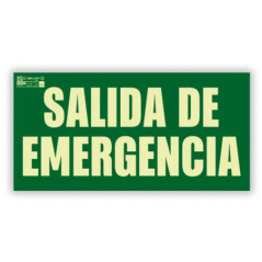 Emergency Exit Sign 16x32 cm | Fluorescent Signage | AENOR Approved