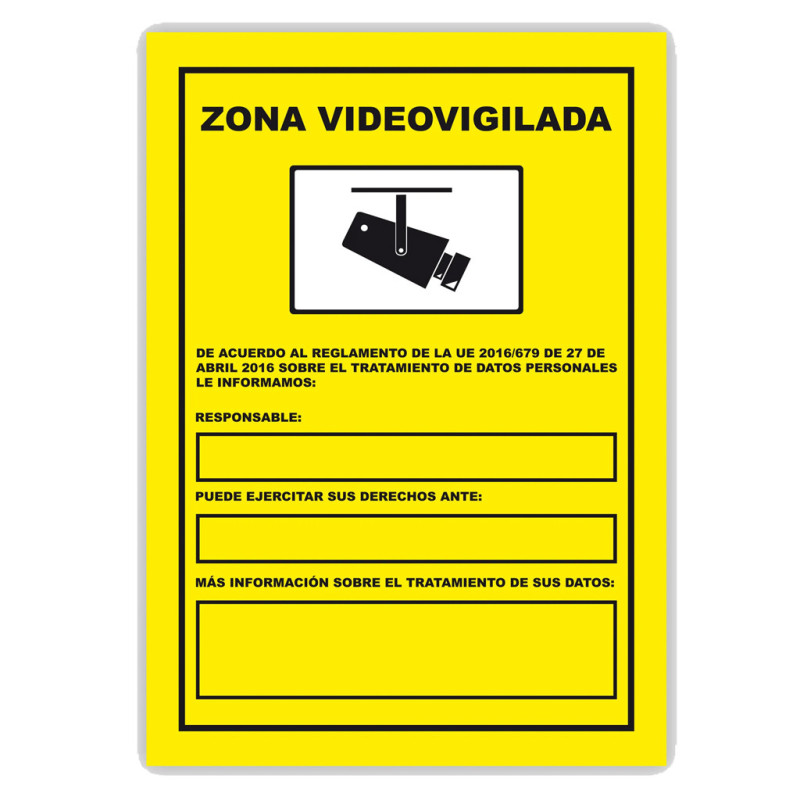 Hinweisschild „Videoüberwachungsbereich“ 10,5 x 14,8 cm | Laminiertes Schild | AENOR-Zulassung