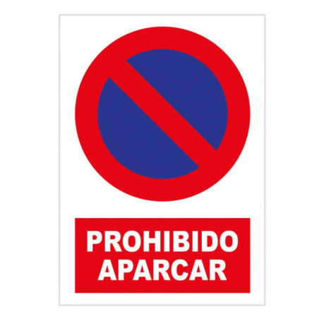 Panneau d'interdiction de stationner en PVC 23 x 34 cm | Signalisation routière | Homologué AENOR