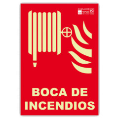 Señal Boca de Incendio 21x29,7 cm | Señalización Fluorescente | Homologada AENOR