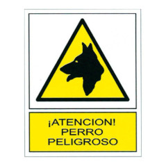 Cartello "Cane pericoloso" 17x25 cm | Segnale di avvertimento per la casa