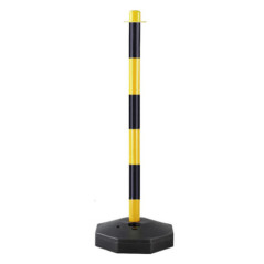 Poste Amarillo y Negro 85x29 cm Rellenable | Agua o Arena | Delimitación y Seguridad