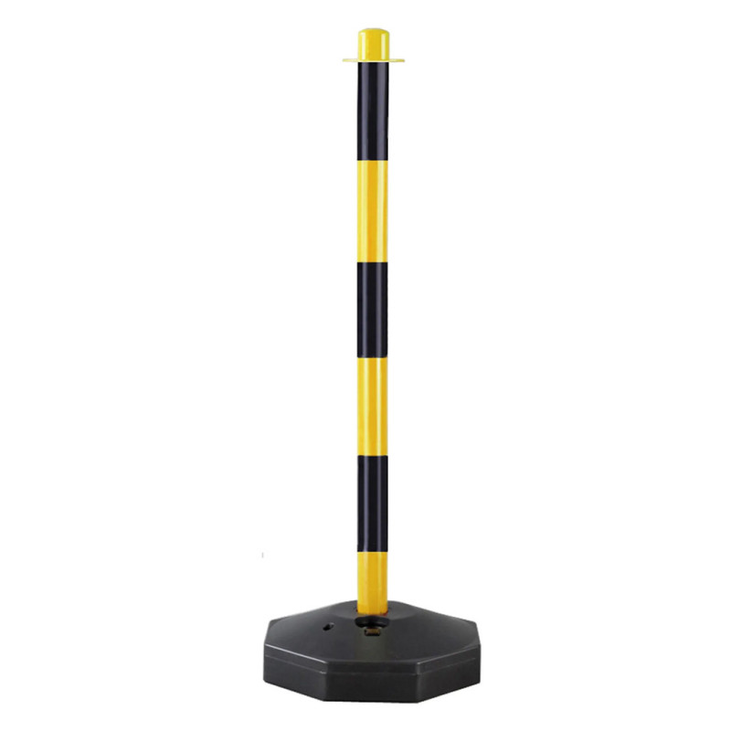 Poteau jaune et noir 85 x 29 cm, remplissable d'eau ou de sable | Délimitation et sécurité