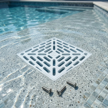 Ablaufrost 17,5 x 17,5 cm | Quadratischer Rost 2" für Beton- oder Folienbecken
