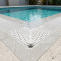 Canal de transbordamento de canto para piscina infinita 195x22 mm | Canal de transbordamento branco