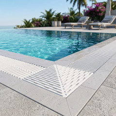 Eck-Überlaufrinne für Infinity-Pools 245x22 mm | Weiße Überlaufrinne