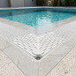Eck-Überlaufrinne für Infinity-Pools 195x35 mm | Weiße Überlaufrinne