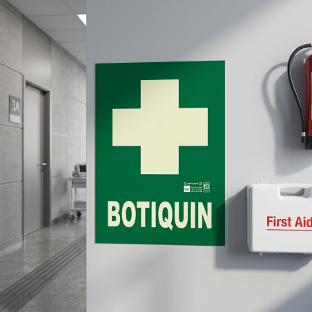 First Aid Kit PVC Sign 21x29.7 cm | Fluorescent Signage | AENOR Approved