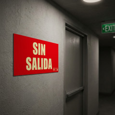 Señal Sin Salida 32x16 cm | Señalización Fluorescente | Homologada AENOR
