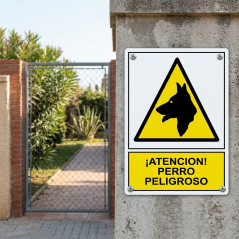Cartello "Cane pericoloso" 17x25 cm | Segnale di avvertimento per la casa