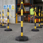 Palo giallo e nero 85x29 cm Riempibile | Acqua o sabbia | Perimetrale e di sicurezza Palo giallo e nero 85x29 cm Riempibile | Acqua o sabbia | Perimetrale e di sicurezza
