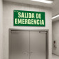 Panneau de sortie de secours 16 x 32 cm | Signalétique fluorescente | Homologué AENOR