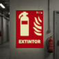 Cartello in PVC per estintore 21x29,7 cm | Segnaletica fluorescente | Approvato AENOR Cartello in PVC per estintore 21x29,7 cm | Segnaletica fluorescente | Approvato AENOR