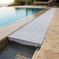Grelha de transbordamento para piscina infinita 335x22 mm | Canal de transbordamento branco | Dreno externo para terraço