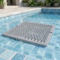 Grelha de aço inoxidável para piscina, 252 x 252 mm | Substituição para ralo de piscina