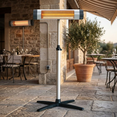 Professioneller 2000-W-Terrassenheizer, freistehender Heizstrahler für Restaurants, höhenverstellbar, 86 x 20 x 9 cm