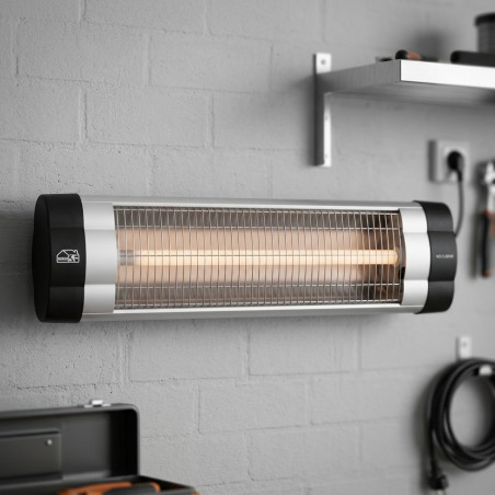 Estufa de Pared Profesional 2000W, Montaje en Pared, 86x20x9 cm, Protección Antihumedad
