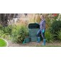 Composteur de Jardin 400 litres 74x74x84 cm, composteur avec couvercle et trappe de vidange - Poubelle de jardin