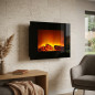 Elektrischer Wandkamin mit Flammeneffekt, 1800 W | 60 x 16 x 52 cm | Sicherheitsabschaltung und Schutz