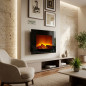 Elektrischer Wandkamin mit Flammeneffekt, 1800 W | 60 x 16 x 52 cm | Sicherheitsabschaltung und Schutz