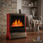 Cheminée électrique de luxe 1000-2000 W à effet flamme | 42 x 22 x 53 cm | Anti-basculement | Pour pièces jusqu'à 20 m²