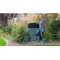 Composteur de Jardin 600 litres 80x80x104 cm, composteur avec couvercle et trappe de vidange - Poubelle de jardin