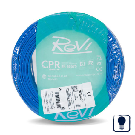 Cavo elettrico blu da 1,5 mm², 200 m | Cavo flessibile in PVC | Cavo per illuminazione