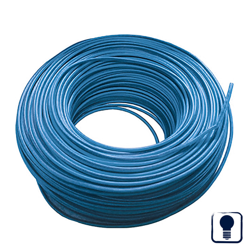 Câble électrique sans halogène 1,5 mm² bleu 200 m | Fil PVC H07Z1-K | Câble d'éclairage