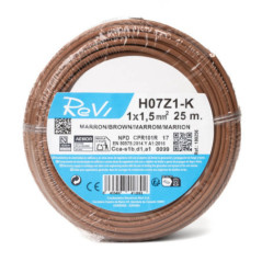 Halogen-Free Electrical Cable 1.5 mm² Brown 25 m | PVC Wire H07Z1-K | Electrical Cable