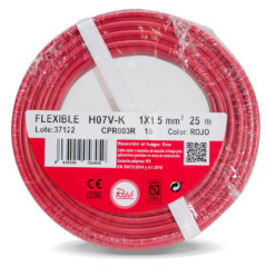 Halogen-Free Electrical Cable 1.5 mm² Red 100 m | PVC Wire H07Z1-K | Electrical Cable