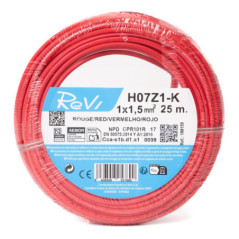 Halogenfreies Elektrokabel 1,5 mm² Rot 25 m | PVC-Draht H07Z1-K | Elektrokabel