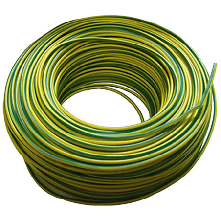 Cabo elétrico livre de halogênio 1,5 mm² Verde/Amarelo 200 m | Fio flexível de PVC H07Z1-K | Cabo para iluminação