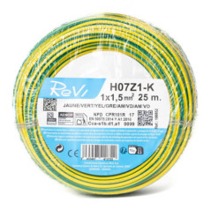 Halogen-Free Electrical Cable 1.5 mm² Green/Yellow 25 m | PVC Wire H07Z1-K | Electrical Cable