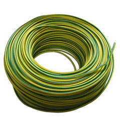 Cabo elétrico livre de halogênio 10 mm² Verde/Amarelo 50 m | Fio de PVC H07Z1-K | Cabo elétrico