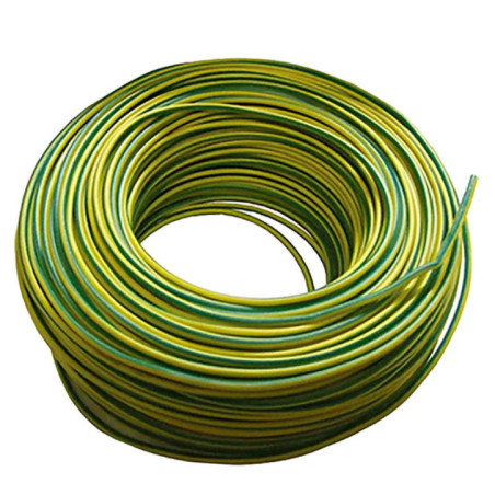 Cable Eléctrico Libre Halógenos 10 mm² Verde/Amarillo 50 m | Hilo PVC H07Z1-K | Cable Eléctrico