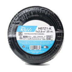 Halogen-Free Electrical Cable 2.5 mm² Black 25 m | PVC Wire H07Z1-K | Electrical Cable