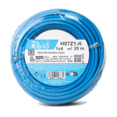 Cable Eléctrico Libre Halógenos 4 mm² Azul 20 m | Hilo PVC H07Z1-K Flexible | Cable Eléctrico