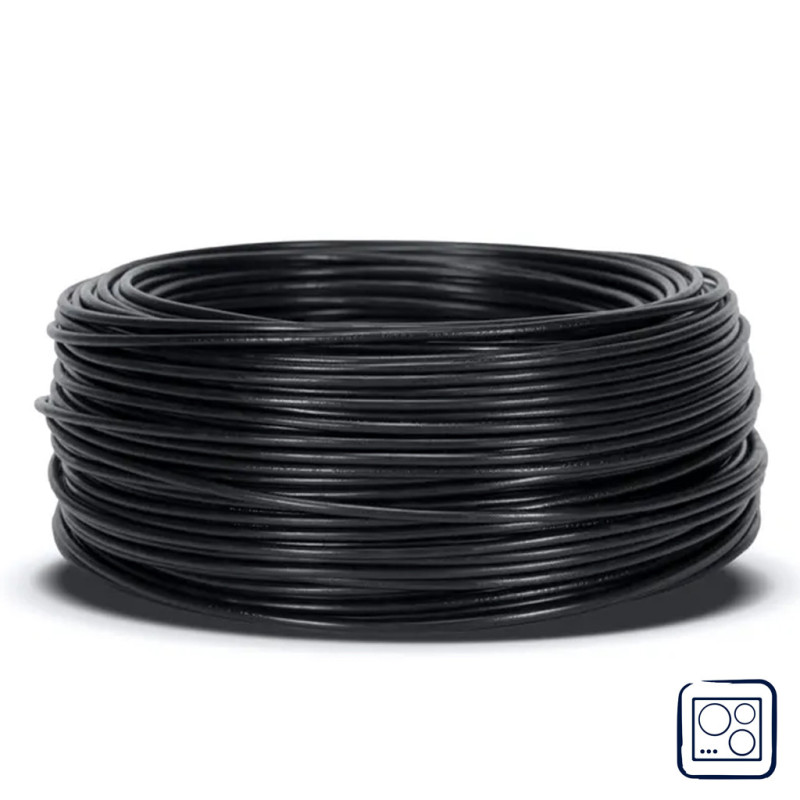 Halogen-Free Electrical Cable 4 mm² Black 50 m | PVC Wire H07Z1-K | Cable for Household Appliances