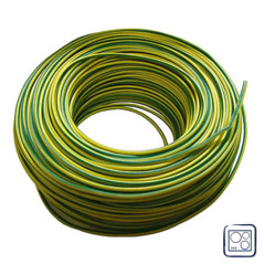 Halogenfreies Elektrokabel 4 mm² Grün/Gelb 100 m | PVC-Draht H07Z1-K | Kabel für Haushaltsgeräte