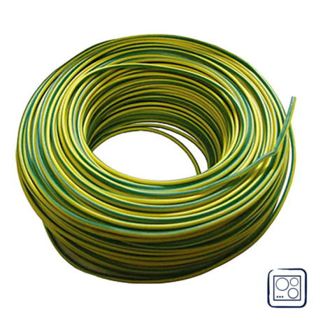 Câble électrique sans halogène 4 mm² vert/jaune 100 m | Fil PVC H07Z1-K | Câble pour appareils électroménagers