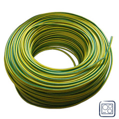 Halogenfreies Elektrokabel 4 mm² Grün/Gelb 50 m | PVC-Draht H07Z1-K | Kabel für Haushaltsgeräte