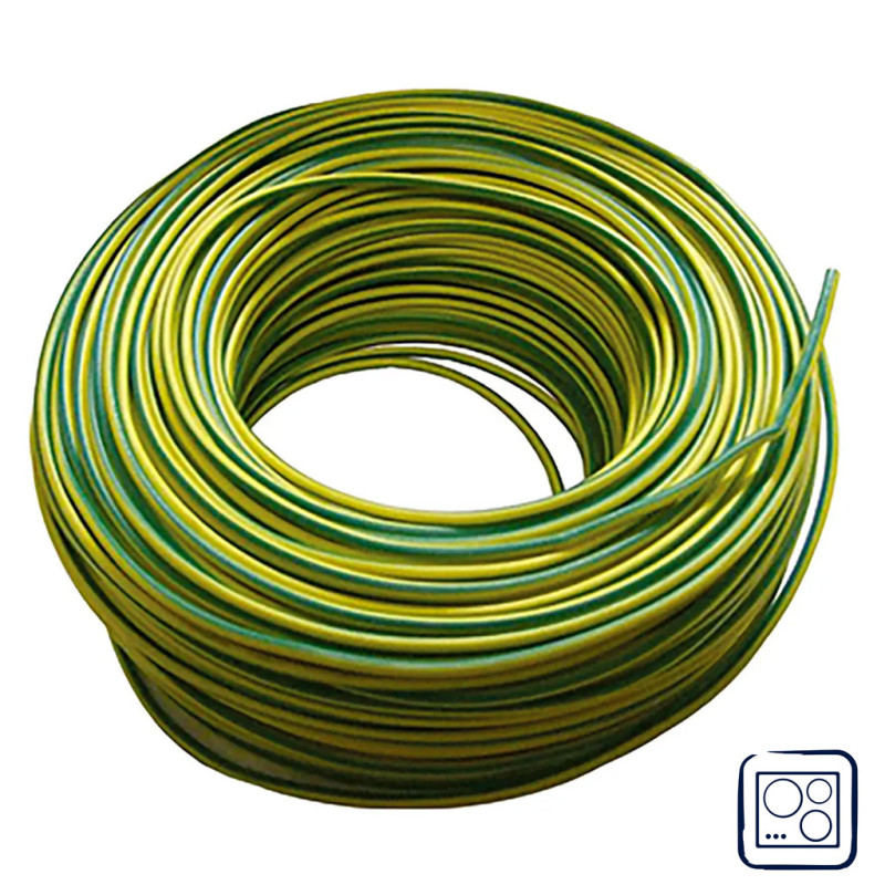 Halogenfreies Elektrokabel 4 mm² Grün/Gelb 50 m | PVC-Draht H07Z1-K | Kabel für Haushaltsgeräte Halogenfreies Elektrokabel 4 mm² Grün/Gelb 50 m | PVC-Draht H07Z1-K | Kabel für Haushaltsgeräte