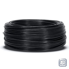 Cabo elétrico livre de halogênio, 6 mm², preto, 50 m | Fio flexível de PVC H07Z1-K | Cabo elétrico