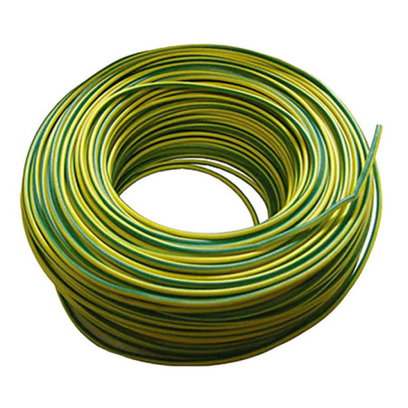 Cabo elétrico livre de halogênio 6 mm² Verde/Amarelo 100 m | Fio de PVC H07Z1-K | Cabo elétrico