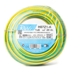 Halogen-Free Electrical Cable 6 mm² Green/Yellow 20 m | PVC Wire H07Z1-K | Electrical Cable