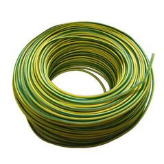 Câble électrique sans halogène 6 mm² vert/jaune 50 m | Fil PVC H07Z1-K | Câble électrique