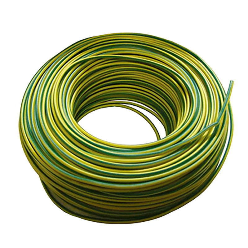 Halogen-Free Electrical Cable 6 mm² Green/Yellow 50 m | PVC Wire H07Z1-K | Electrical Cable