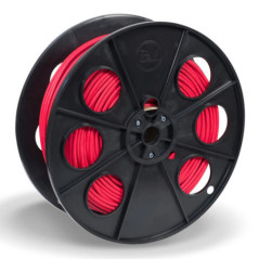 Cabo solar vermelho de 10 mm² com 100 m de comprimento | Fio H1Z2Z2-K | Isolamento em elastômero reticulado | Baixa emissão de f